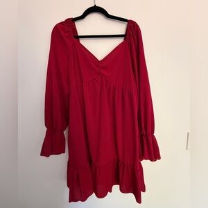 SHEIN | Woman’s Sz 1XL | Curve Deep Red V-Neck Top